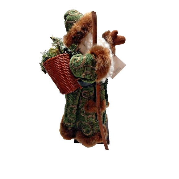 St Nicholas Square Father Christmas Figurine 19 Inches Tall Basket Walking Stick - Picture 7 of 7